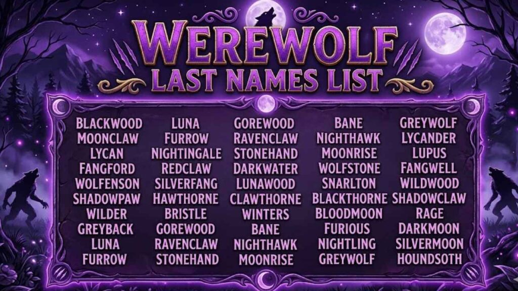 Best Fantasy Werewolf Last Names