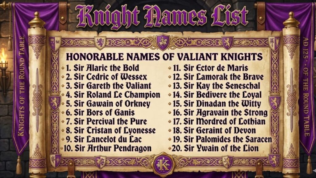 Knight Names For Boys