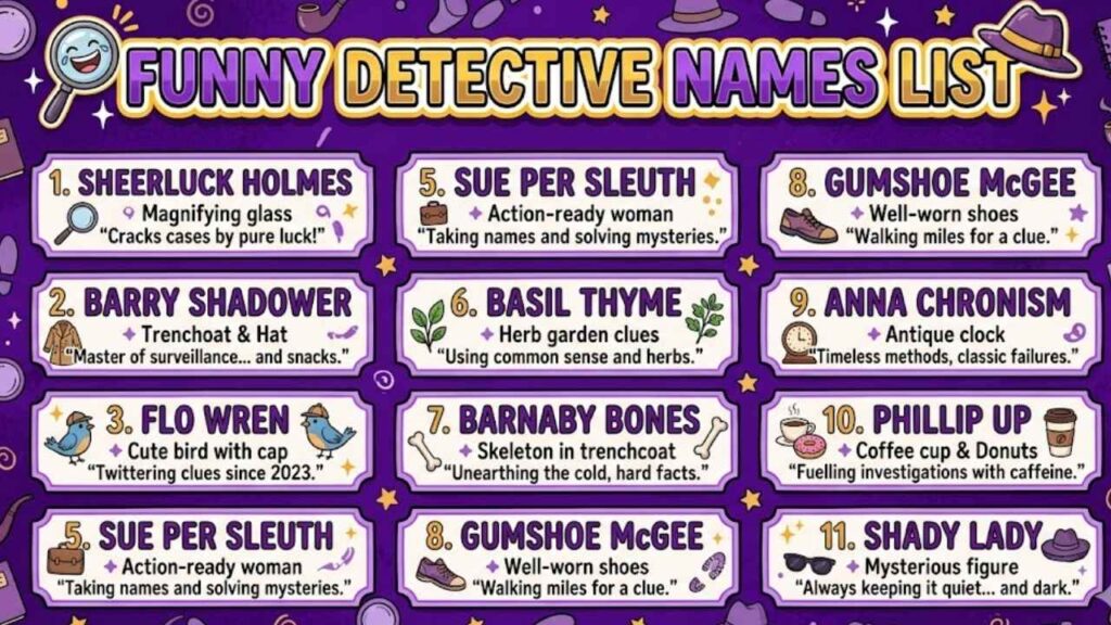 Popular Funny Names For Detectives